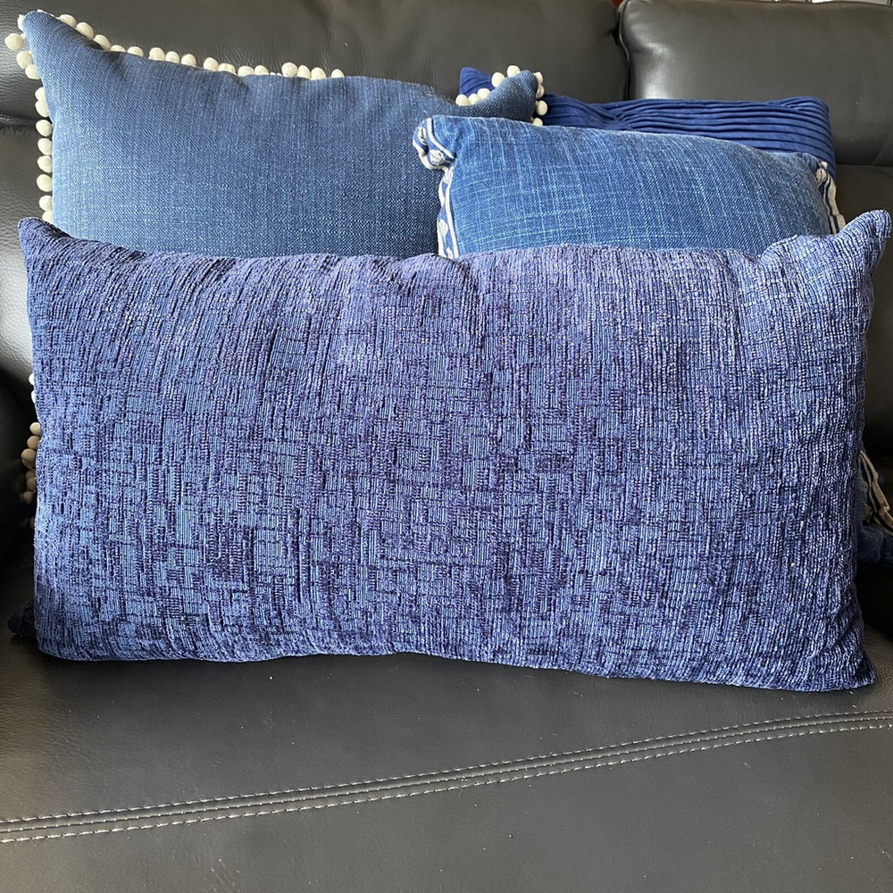 Pier 1 Lumbar Pillow Rectangle Blue 23” X 12”